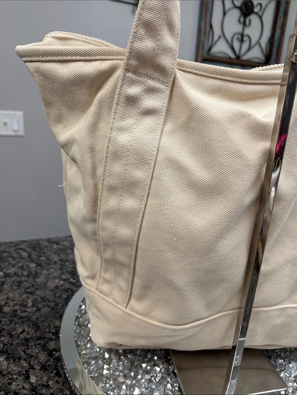 Jordan Cream Canvas Tote Bag with Jordan Logo